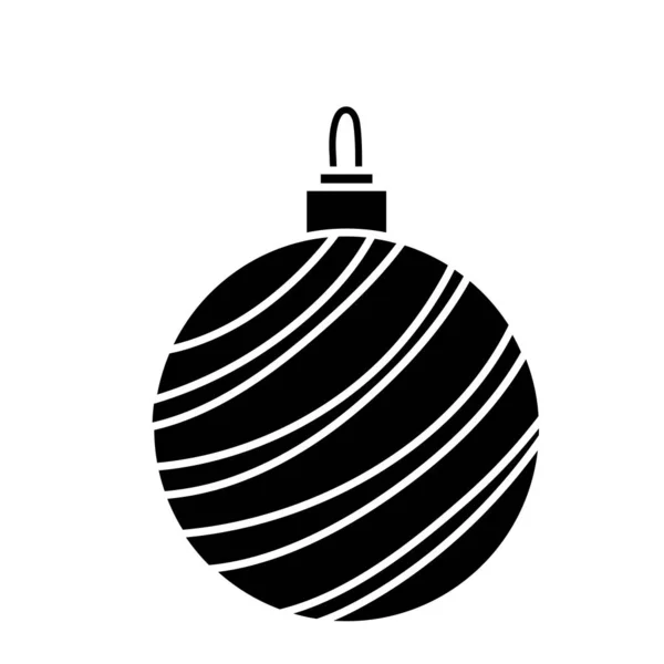 Contorno Círculo Bola Para Feliz Natal Decoração Vetor Ilustração — Vetor de Stock