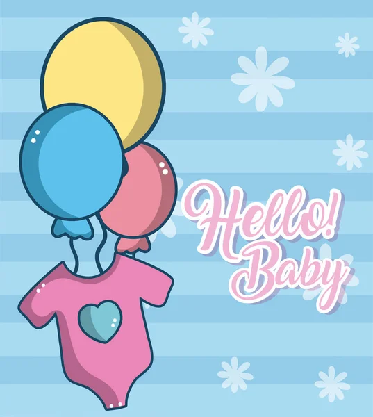 Hello Baby Cute Lenge Cartoons Card Vector Illustration Graphic Design — стоковый вектор