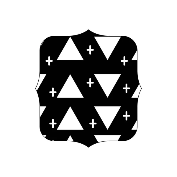 Contorno Quadrato Con Stile Memphis Disegno Geometrico Sfondo Vettoriale Illustrazione — Vettoriale Stock