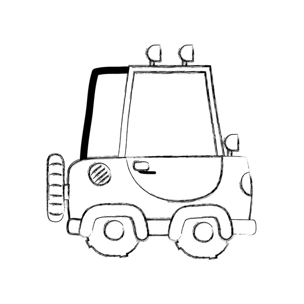 Grunge Tractor Farm Vehicle Plant Transport Vector Illustration — Stock Vector