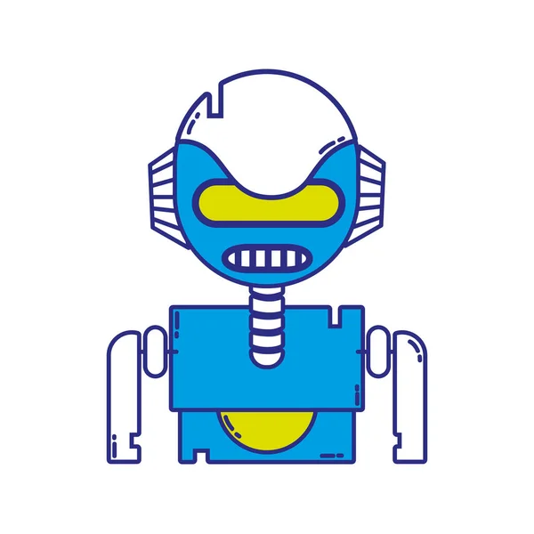 Full Color Robot Face Technology Robotic Chest Vector Illustration — Stock Vector