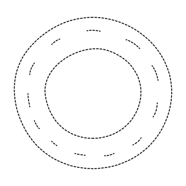Пунктирна Шина Автомобіля Гумового Колеса Векторні Ілюстрації — стоковий вектор