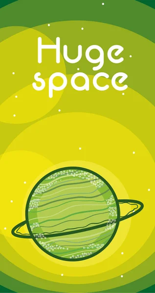 Huge Space Card Milkyway Planet Cartoon Vector Illustration Graphic Design — Stock Vector