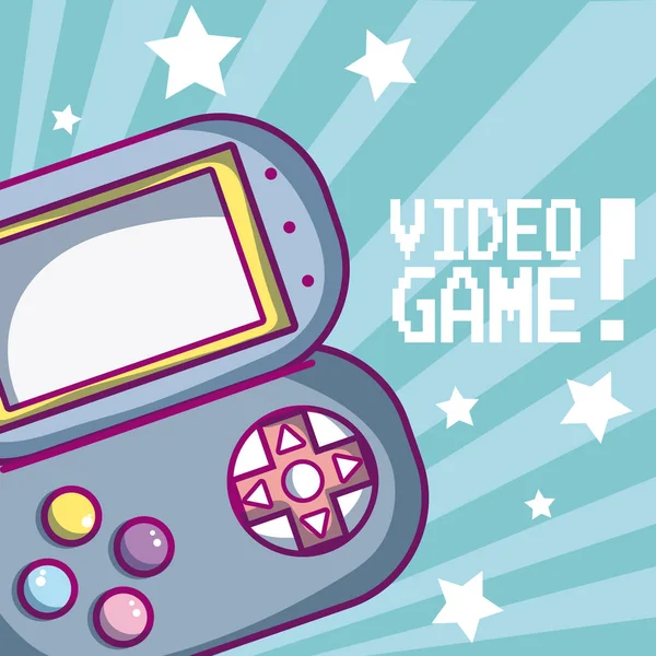 Videogame Portable Console Cartoon Concept Vector Illustration Graphic Design — Stock Vector