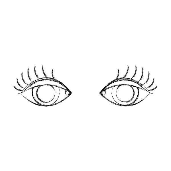 Figure Vision Eyes Eyelashes Style Design Vector Illustration — Stock Vector