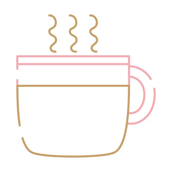彩线热咖啡杯饮料饮料矢量插图 — 图库矢量图片