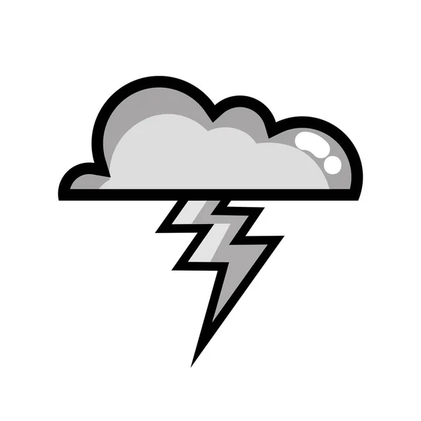 Nube Escala Grises Con Trueno Cielo Tiempo Natural Vector Ilustración — Vector de stock