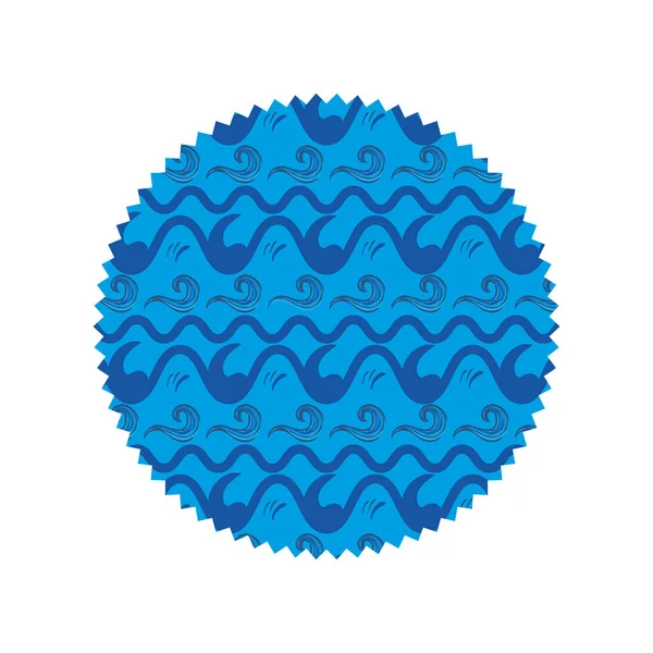 Kreisform Mit Blauem Muster Hintergrund Vektor Illustration — Stockvektor