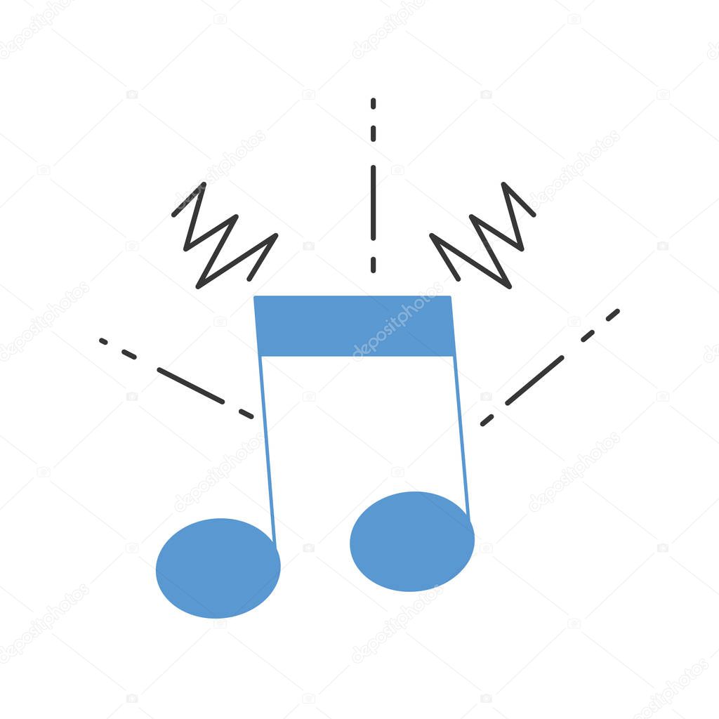 colorful musical note sign to rhythm sound vector illustration