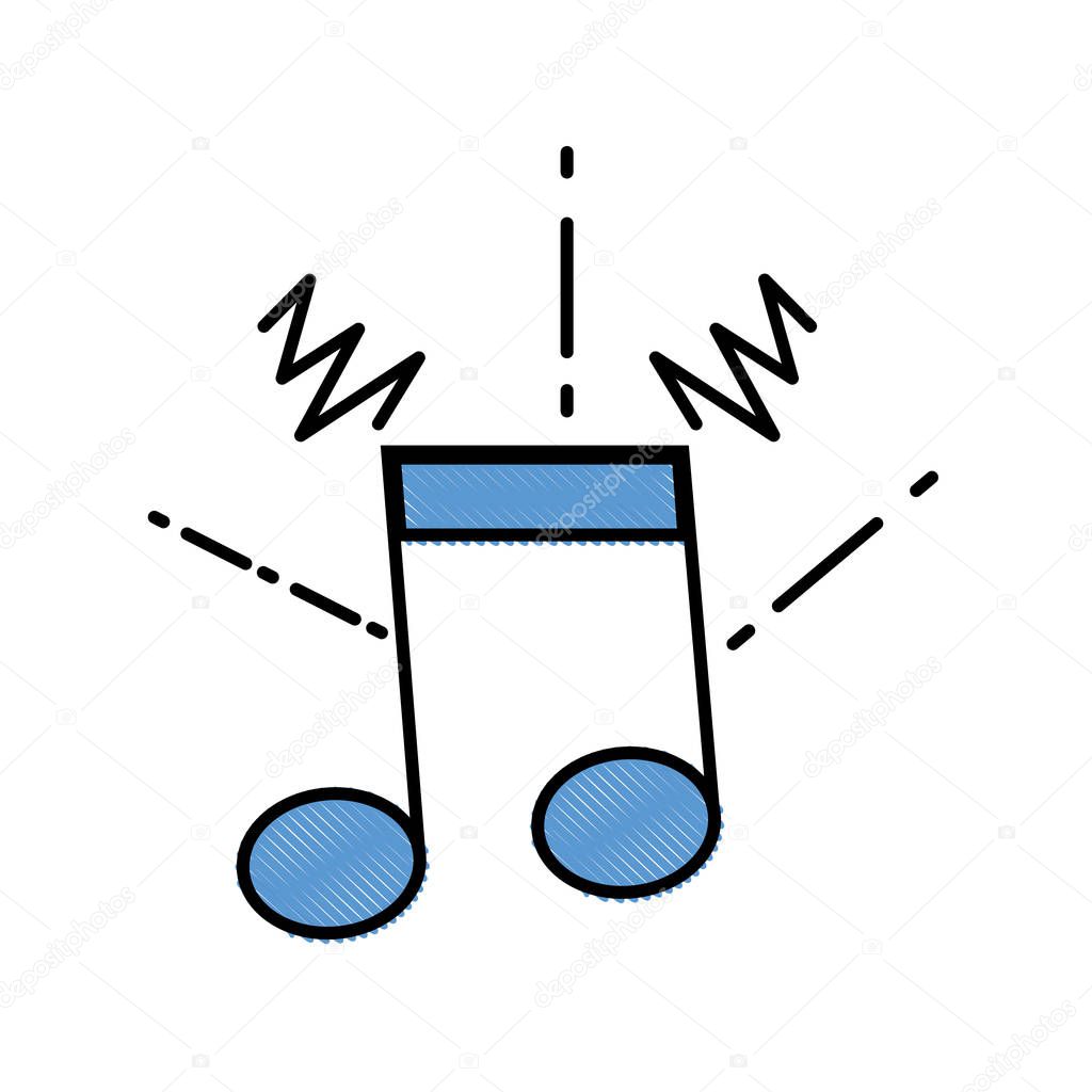 grated musical note sign to rhythm sound vector illustration