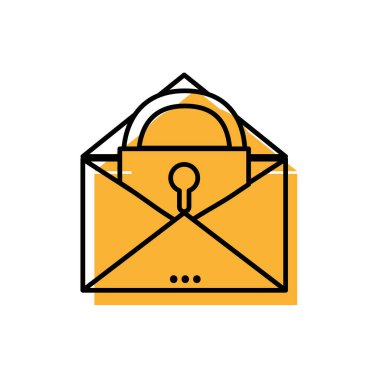 asma kilit INSITE güvenlik bilgi vektör çizim için e-posta iletisiyle