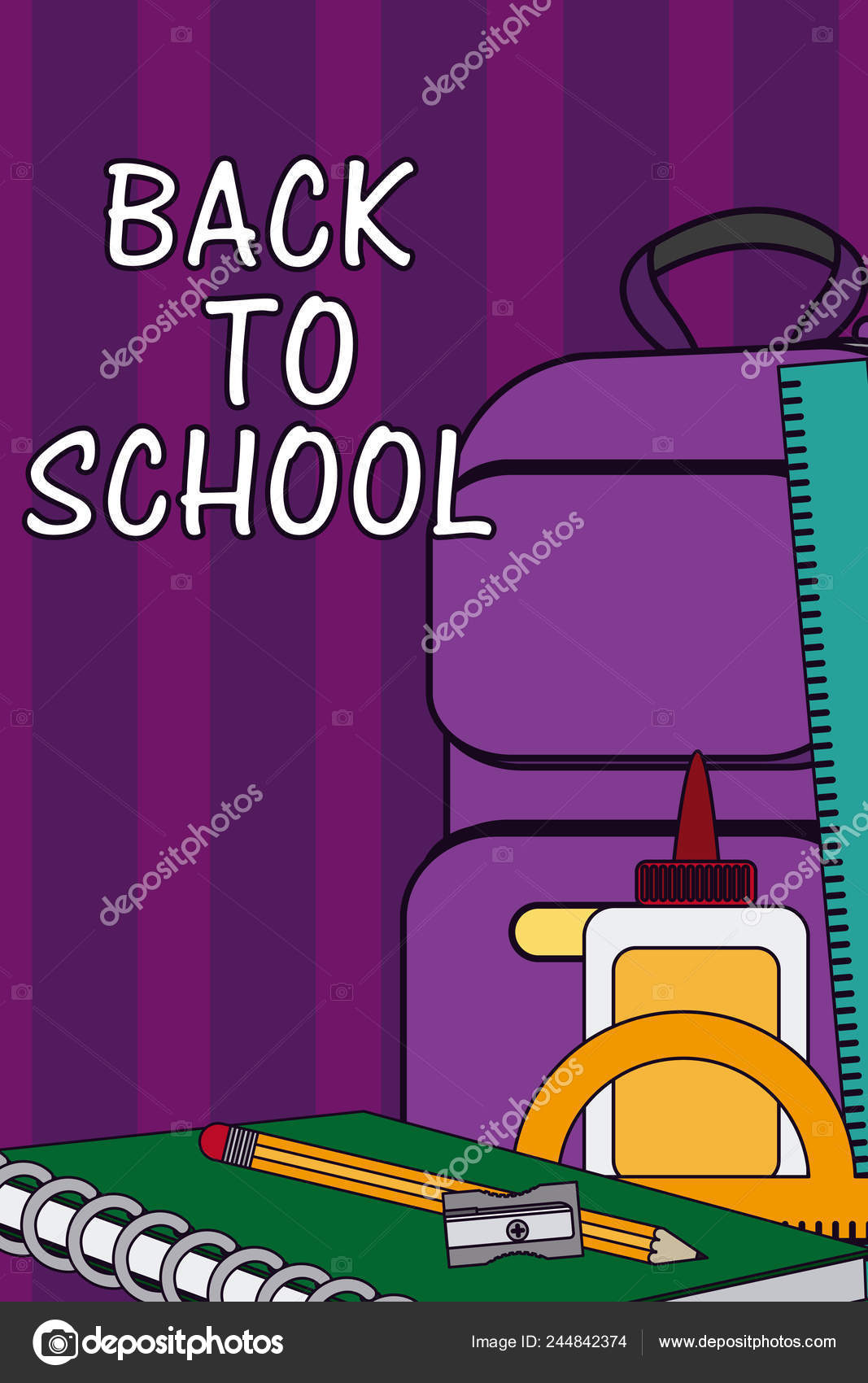 Back School Supplies Vector Illustration Graphic Design Stock Illustration by ©stockgiu 244842374