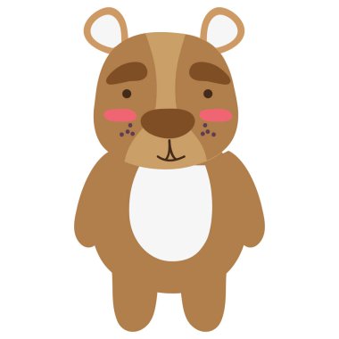 renkli sevimli ve sürpriz ayı vahşi hayvan vektör çizim