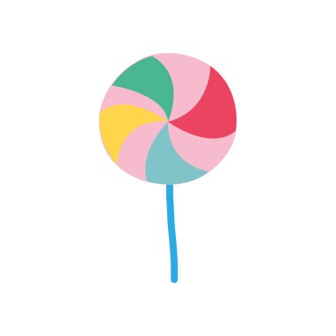 renkli lezzetli sarmal lolipop şeker karamel vektör çizim