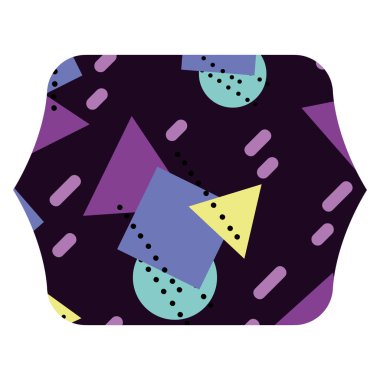 renk karesini memphis geometrik tarzı arka plan vektör çizim ile