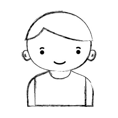 Şekil mutlu çocuk t-shirt ve saç şekli vektör çizim ile