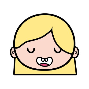 avatar kız baş sarı saçlı vektör çizim ile