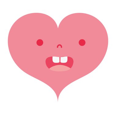 renkli sürpriz kalp sevmek kawaii karikatür vektör çizim