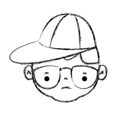 Avatar çocuk kafa saç modeli tasarım vektör çizim ile rakam