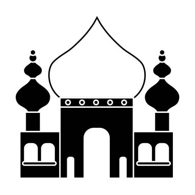 Hindistan yolculuğu tatil vektör çizim kontur taj mahal