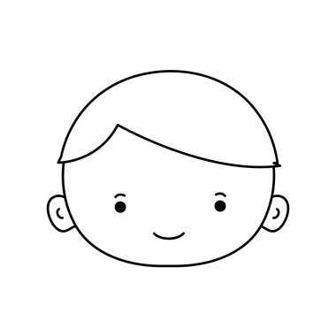 satır avatar çocuk yüz saç vektör çizim ile