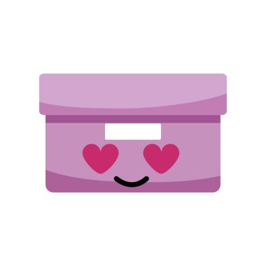 aşk kawaii karikatür vektör çizim kutusu arşiv