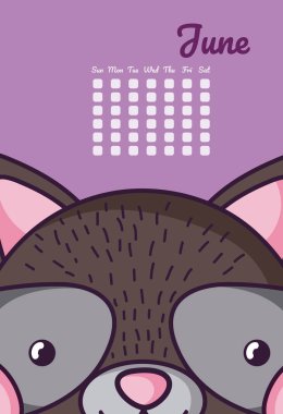 Şirin rakun Vimi karikatür vektör çizim grafik tasarım