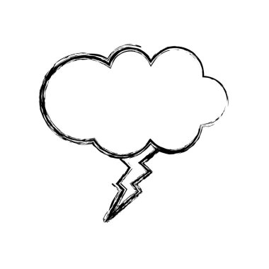 Şekil moda bulut gök gürültüsü sanat stil vektör çizim ile