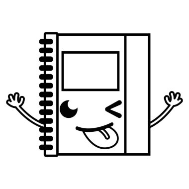 satır komik ve sevimli defter nesne kawaii vektör çizim