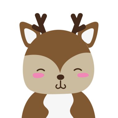 renkli çok güzel ve utangaç geyik vahşi hayvan vektör çizim