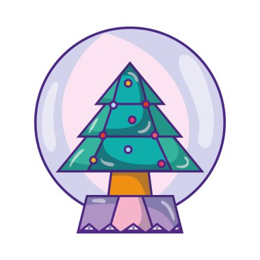 neşeli Noel dekorasyon tasarım vektör çizim nesnesine