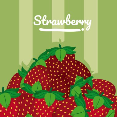 Çilek meyve karikatür vektör çizim grafik tasarım
