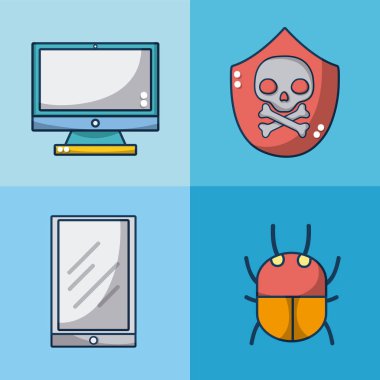 Erime ve spectre simgeler koleksiyon vektör çizim grafik tasarım