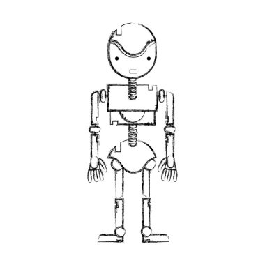 Şekil robot makine teknoloji vücut tasarım vecctor çizim ile