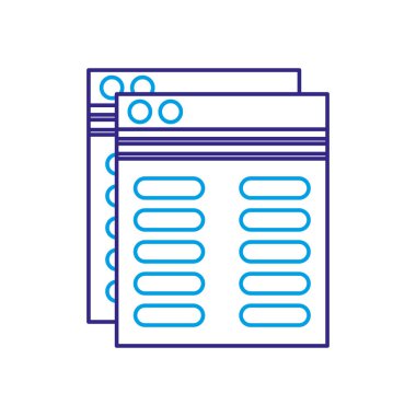 Web sitesi teknoloji internet ve medya Tema izole tasarım vektör çizim