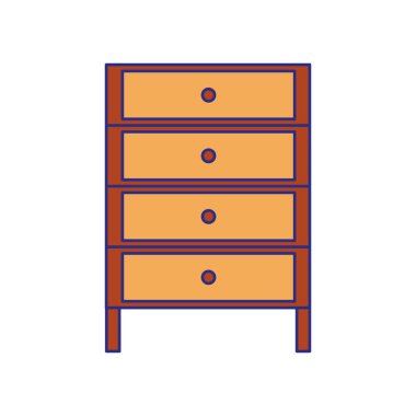 Tam Renkli kabin arşiv dosyası belge çekmece vektör çizim ile