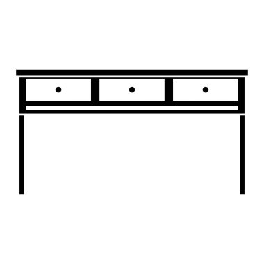 kontur office ahşap Resepsiyon nesnesi çekmeceler vektör çizim ile