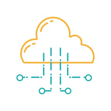 satır bulut veri bağlantısı sunucu vektör çizim için devreleri ile