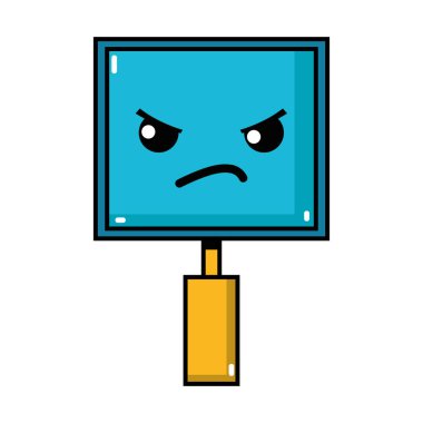 kızgın ve sevimli cherring kurulu kawaii vektör çizim