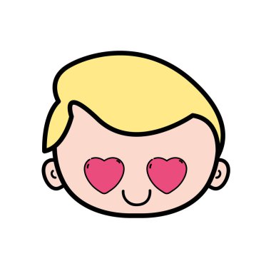 sarı saçlı vektör çizim aşık baş çocuk