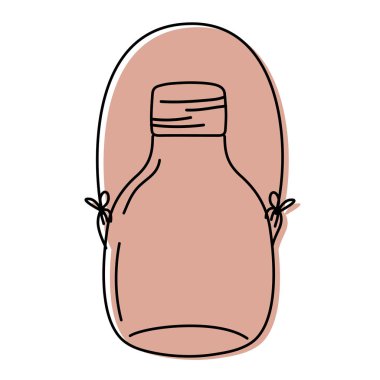 renk orta mason kavanoza tel sapı vektör çizim ile