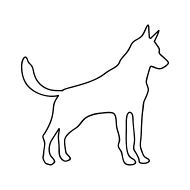 satır köpek hayvan Çince Zodyak karikatür vektör çizim için