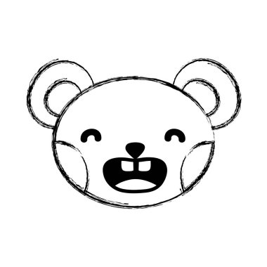 Şekil gülümseme ayı baş sevimli hayvan vektör çizim