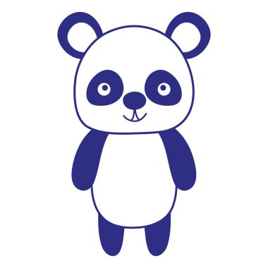 tam renkli mutlu ve sevimli panda vahşi hayvan vektör çizim