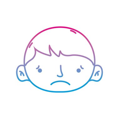 Avatar çocuk kafa saç modeli tasarım vektör çizim ile satır