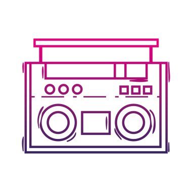 renkli radyo müzik vektör çizim dinlemek için teknoloji nesne
