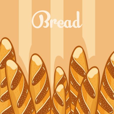 Baget lezzetli ve taze kahverengi çizgili arka plan vektör çizim grafik tasarım üzerine