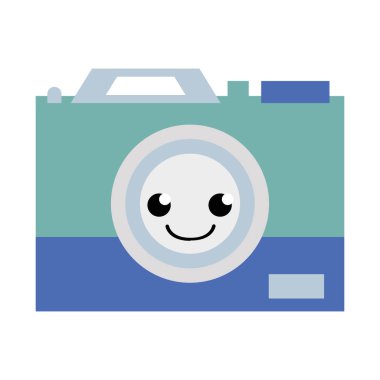 renkli mutlu kamera teknolojisi kawaii karikatür vektör çizim