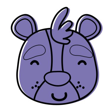 renk memnun ayı vahşi hayvan vektör çizim kafa