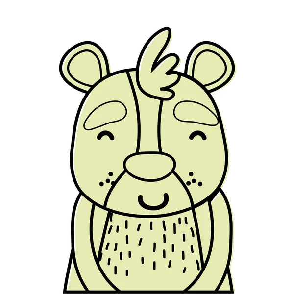 Color Adorable Happy Bear Wild Animal Vector Illustration — Stock Vector